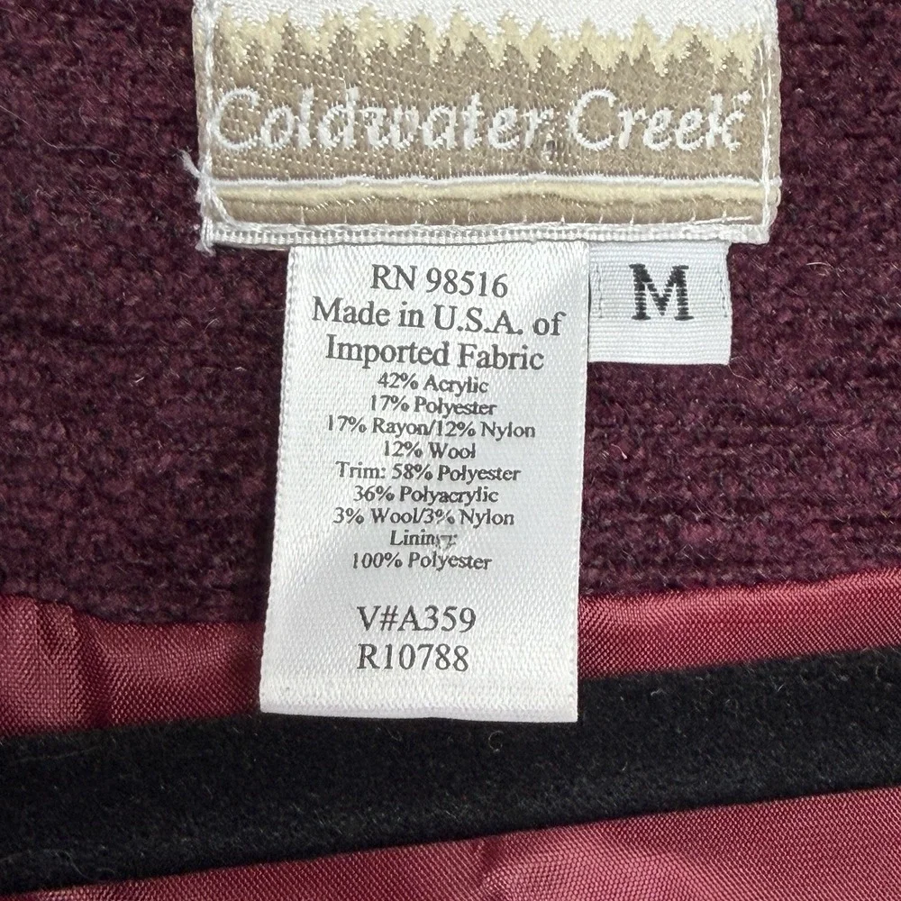 Vintage 90s Coldwater Creek Medium Southwestern Red Boho Jacket Western Heritage